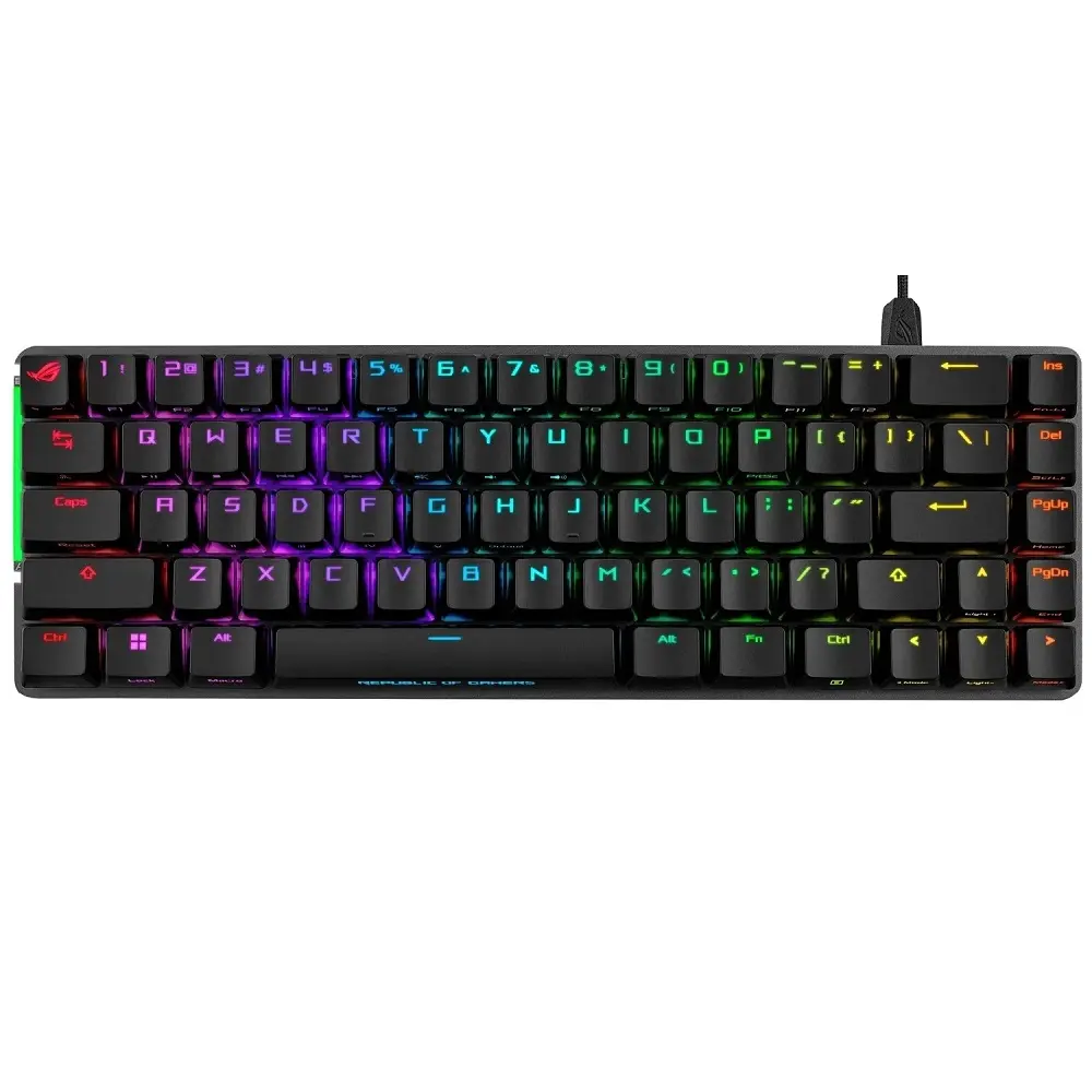 TECLADO ASUS ROG FALCHION ACE/NXRD/BLK AURA SYNC MECANICO ALAMBRICO M602 NEGRO 90MP0346-BKUA01 12M DE GARANTIA