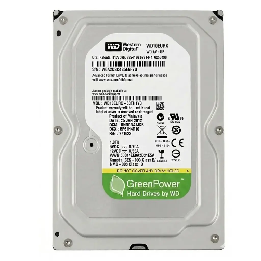 DD WD NEW PULL 1TB WD10EURX RPM5400 SATA III 3.5 12M DE GARANTIA