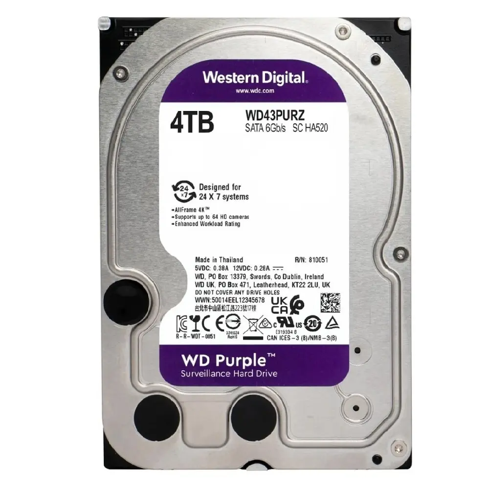 DD WD NUEVO 4TB 3.5 PURPLE WD44PURZ 12M DE GARANTIA