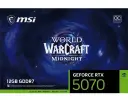 TARJETA DE VIDEO NVIDIA RTX5070 12GB OC GDDR7 MSI RTX 5070 12G WORLD OF WARCRAFT MIDNIGHT VOID EDITION OC 12M DE GARANTIA