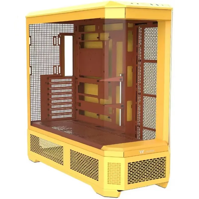 GABINETE THERMALTAKE VIEW 600 TG BUTTER CARAMEL M-ATX CRISTAL AMARILLO CA-11H-00FMWN-00 12M DE GARANTIA