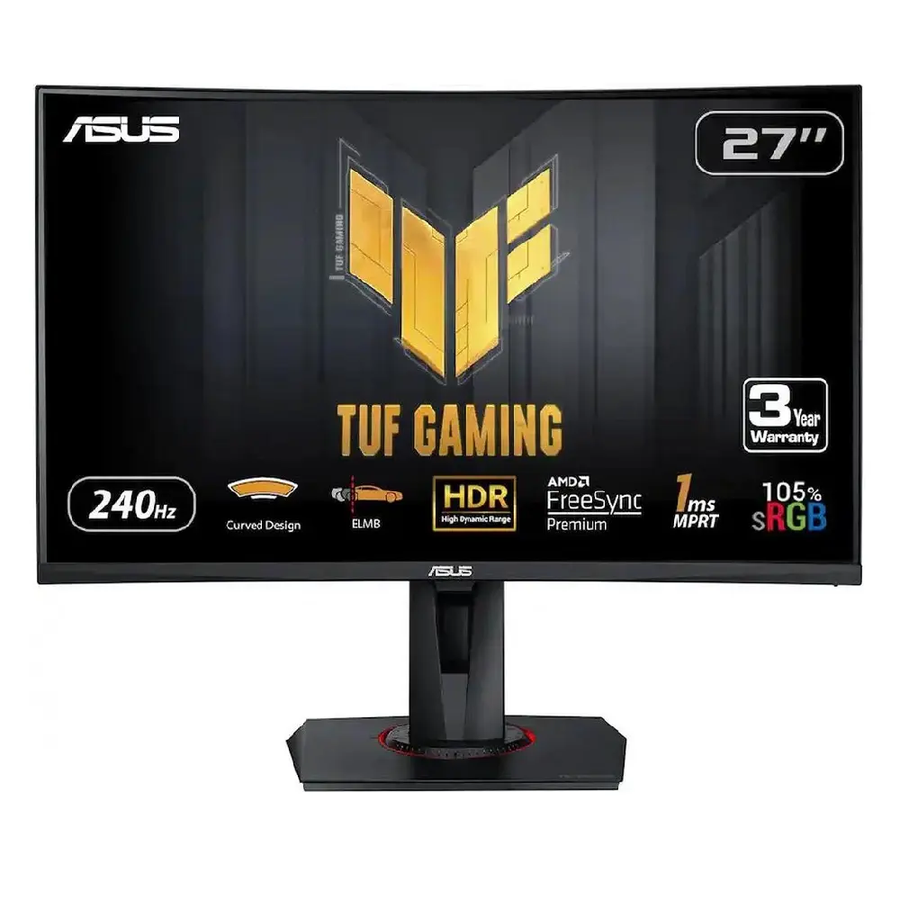 MONITOR 27 ASUS TUF GAMING VG27VQMY 1MS 240HZ FULL HD CURVO IPS DP HDMI 90LM0510-B04EB0 12M DE GARANTIA