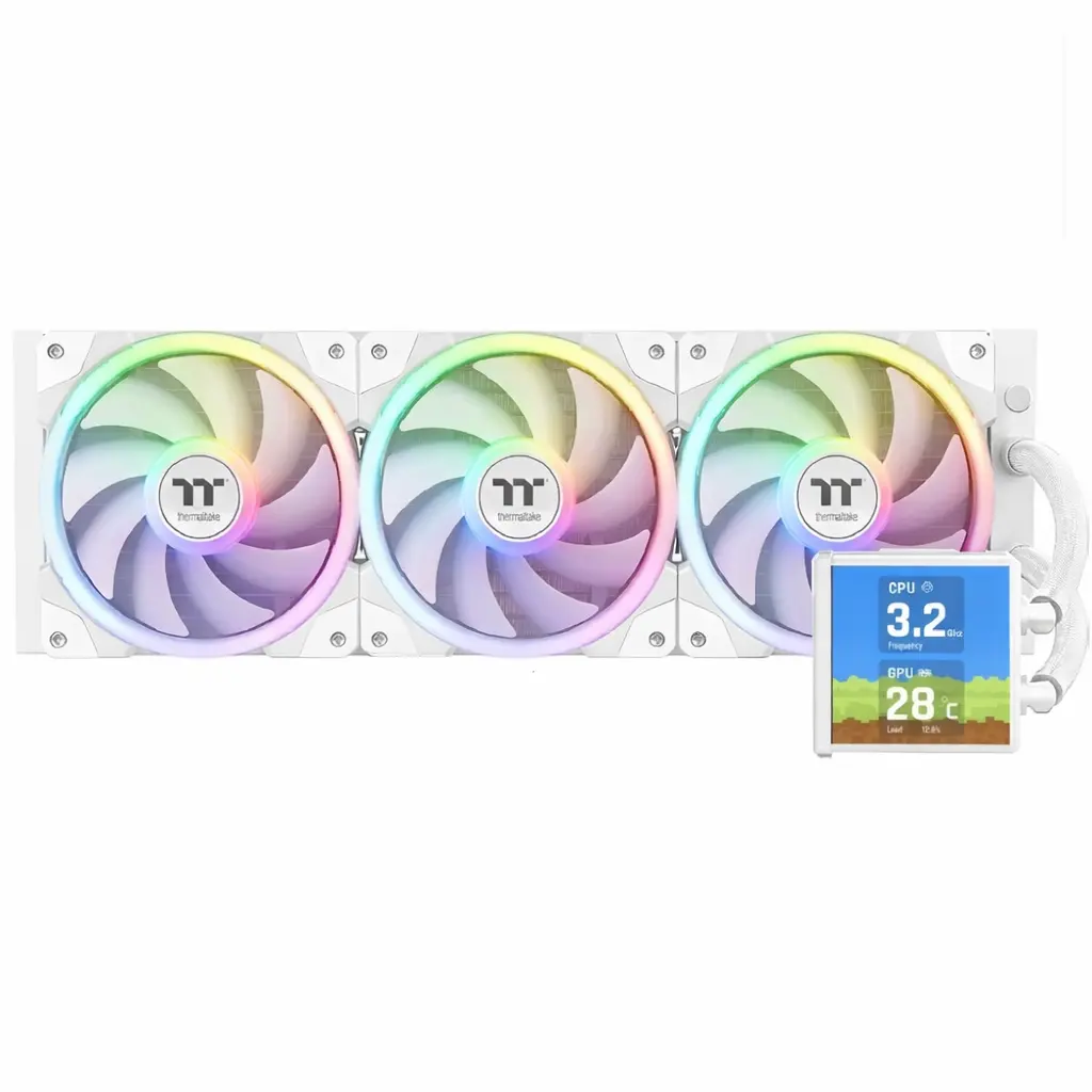 ENFRIAMIENTO LIQUIDO THERMALTAKE MINECUBE 360 ULTRA ARGB SYNC AIO SNOW 120MM  4 DISPLAY LCD BLANCO CL-W482-PL12SW-A 12M DE GARANTIA