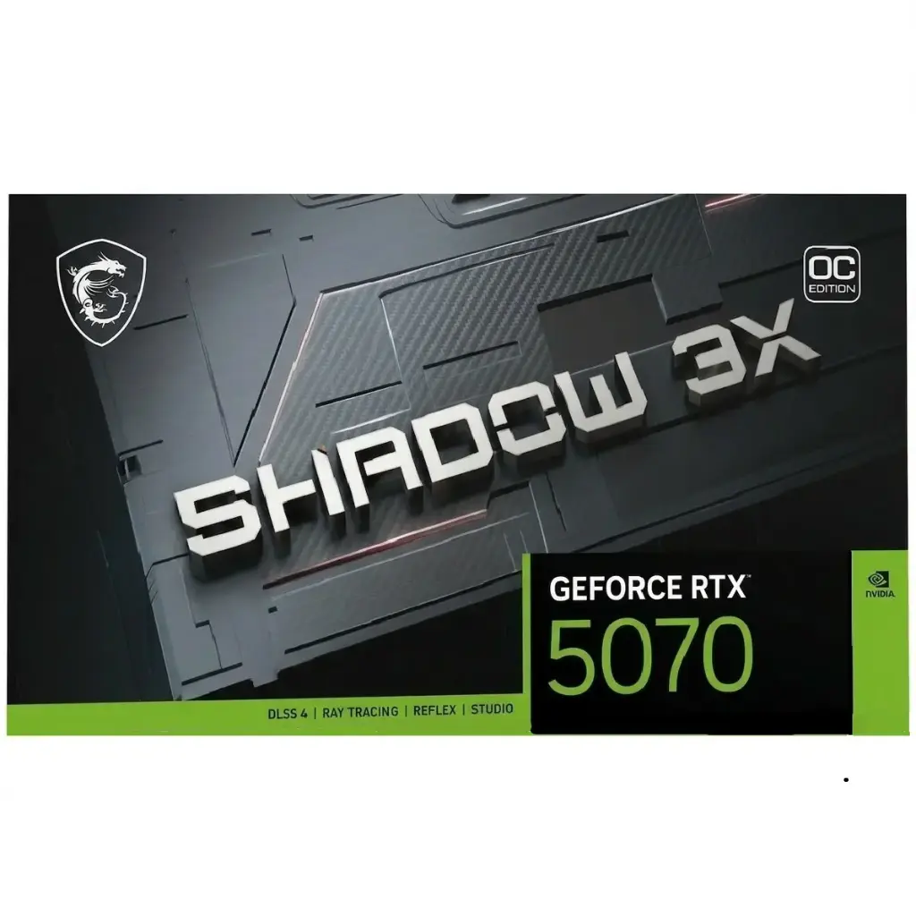 TARJETA DE VIDEO MSI NVIDIA GEFORCE RTX 5070 SHADOW 3X OC 12GB GDDR7 HDMI DP RTX 5070 12G SHADOW 3X OC 12M DE GARANTIA