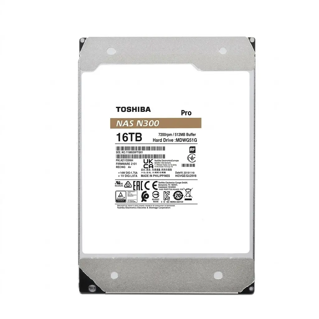 DD NAS TOSHIBA N300 PRO 16TB 3.5 HDWG51GXZSTB 11M DE GARANTIA 