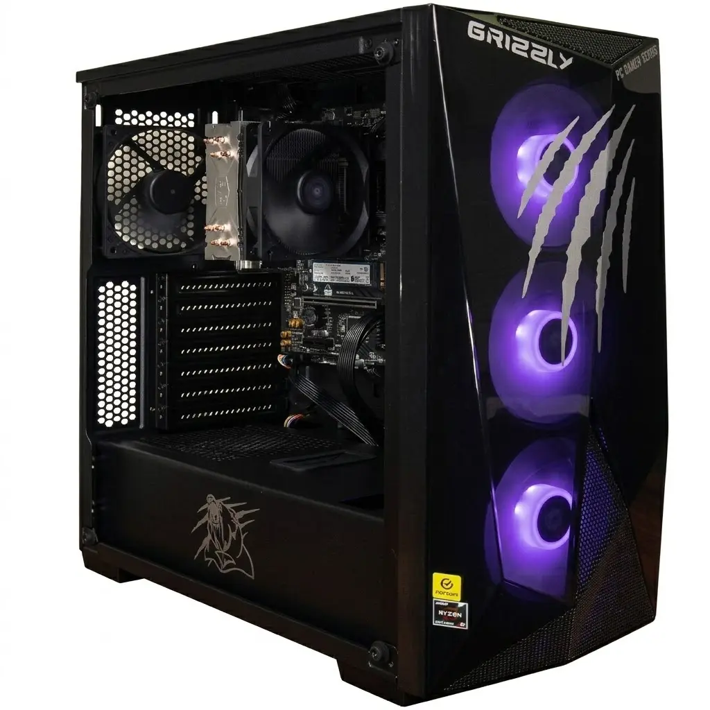 PC GAMER GRIZZLY AMD RYZEN 5 8600G 4.3GHZ 32GB M.2 1TB WIFI BT PG-AMD096 13 MESES DE GARANTIA