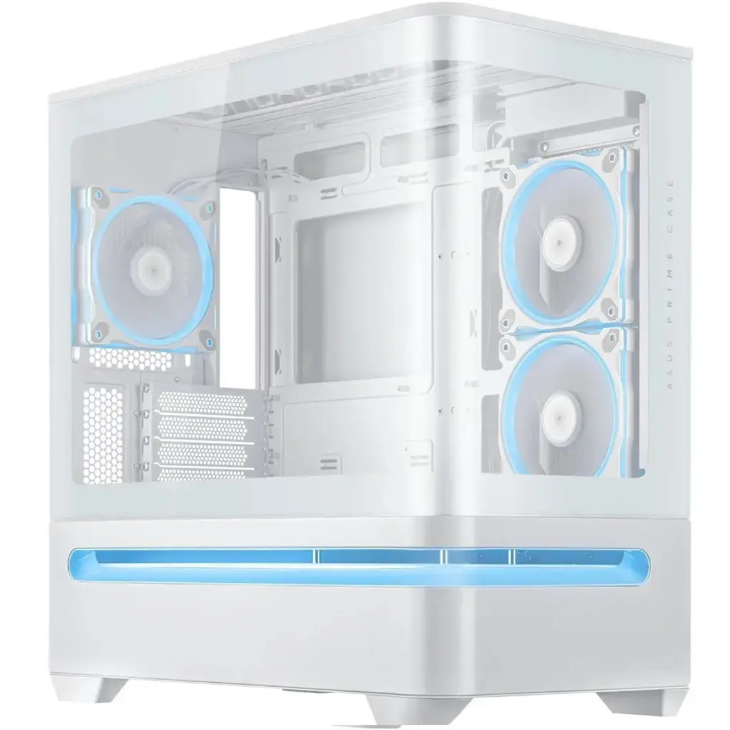 GABINETE ASUS PRIME AP202 ARGB M-ATX WHITE CRISTAL TEMPLADO 90DC00P3-B18000 11M DE GARANTIA