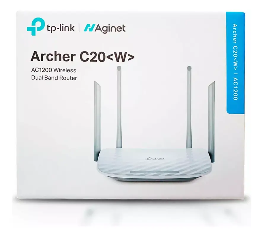ROUTER TPLINK ARCHER C20 W 2.4GHZ-5GHZ AC750 750MPS 12M DE GARANTIA 