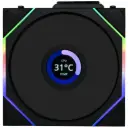 VENTILADOR LIAN LI UNIFAN TL LCD KIT 3X1 RGB 120MM MAGNETICO ASPAS INVERTIDAS NEGRO G99.12TLLCD1W3B.00 12M DE GARANTIA