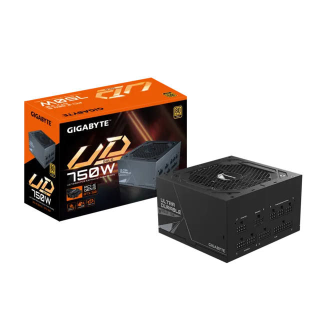 FUENTE GIGABYTE 750W 80PLUS GOLD ATX MODULAR NEGRO GP-UD750GM PG5 12M DE GARANTIA