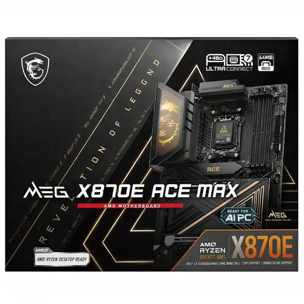 MOTHER AMD X870E MSI MEG ACE MAX AM5 4xDDR5 256GB WIFI ATX MEG X870E ACE MAX 12M DE GARANTIA