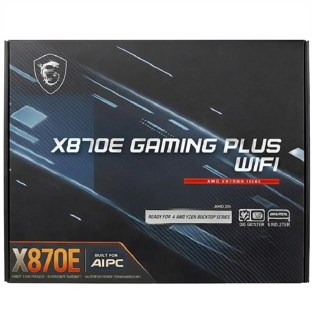 MOTHER AMD X870E WIFI MSI GAMING PLUS AM5 4xDDR5 256GB ATX X870E GAMING PLUS WIFI 12M DE GARANTIA
