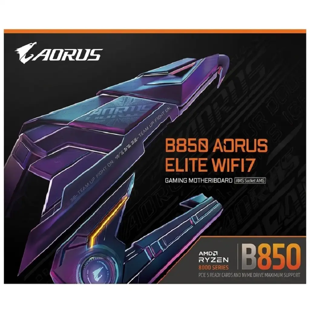 MOTHER AMD B850 GIGABYTE AORUS ELITE WIFI7 AM5 4xDDR5 256GB NEGRO ATX 12M DE GARANTIA