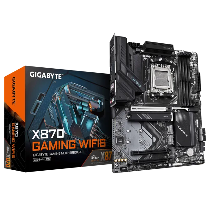 MOTHER AMD X870 GIGABYTE GAMING WIFI6 AM5 4xDDR5 256GB ATX 12M DE GARANTIA