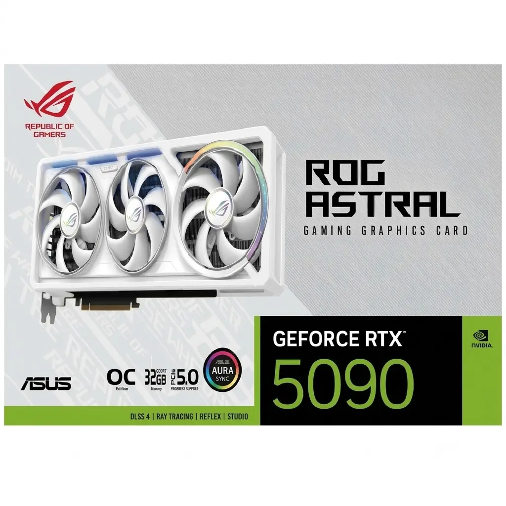TARJETA DE VIDEO NVIDIA GEFORCE RTX5090 32GB OC GDRR7 ASUS ROG ASTRAL WHITE 90YV0LWA-MVAA00 12M DE GARANTIA