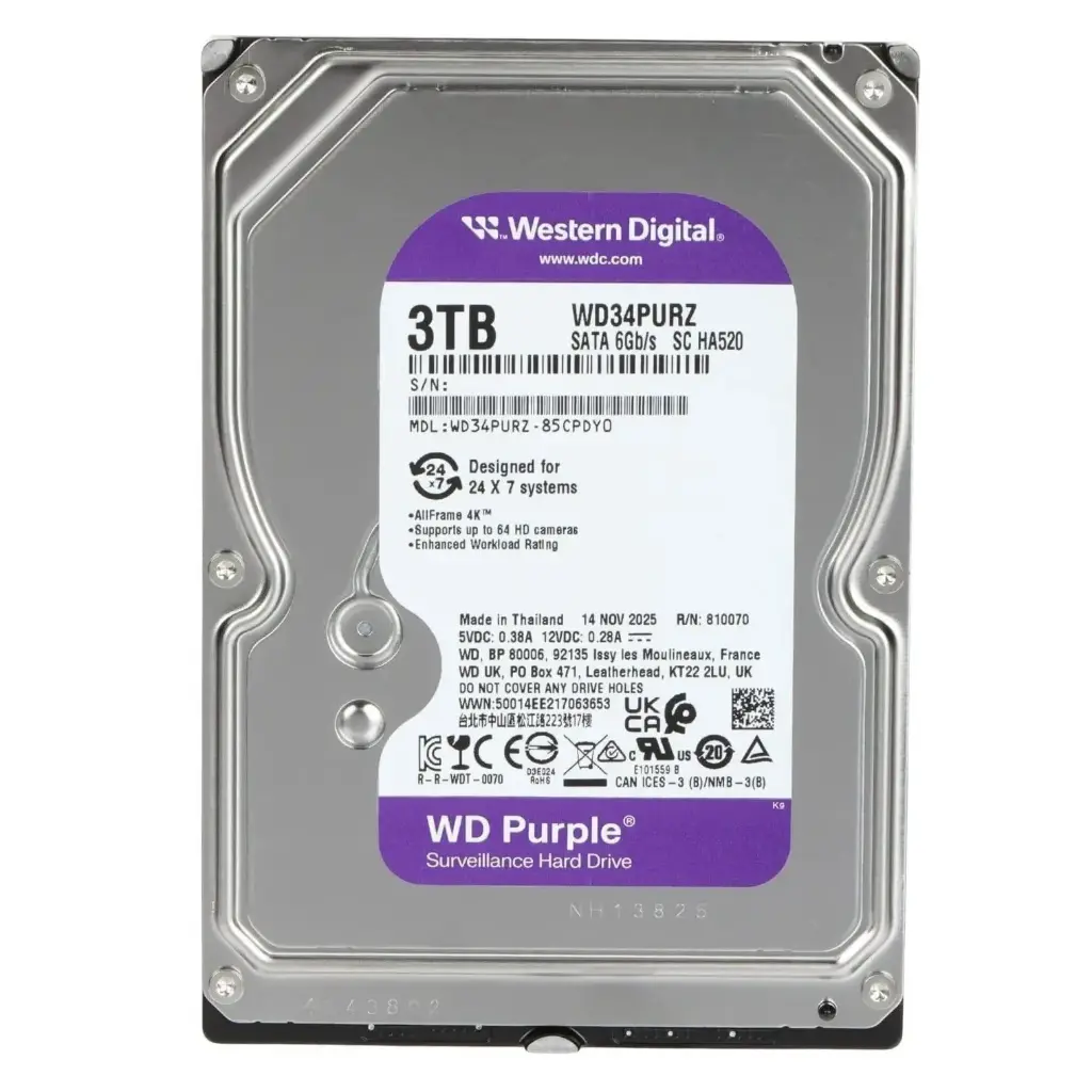 DD WD NUEVO 3TB 3.5 PURPLE WD34PURZ 11M DE GARANTIA