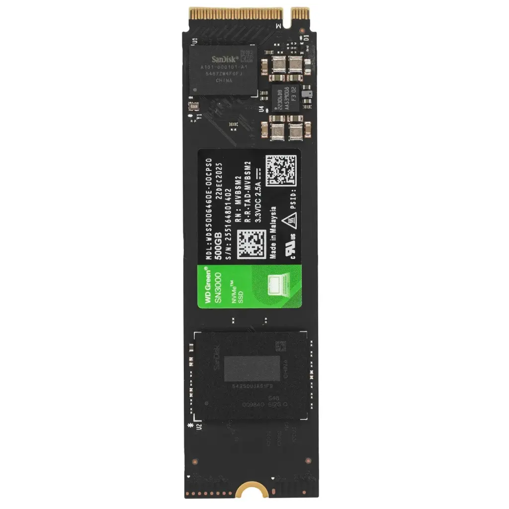 SSD WD GREEN SN3000 NVME 500GB PCI EXPRESS 4.0 M.2 WDS500G4G0E 11M DE GARANTIA