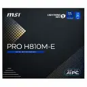 MOTHER INTEL H810M-E MSI PRO LGA1851 2XDDR5 128GB M-ATX PRO H810M-E 12M DE GARANTIA