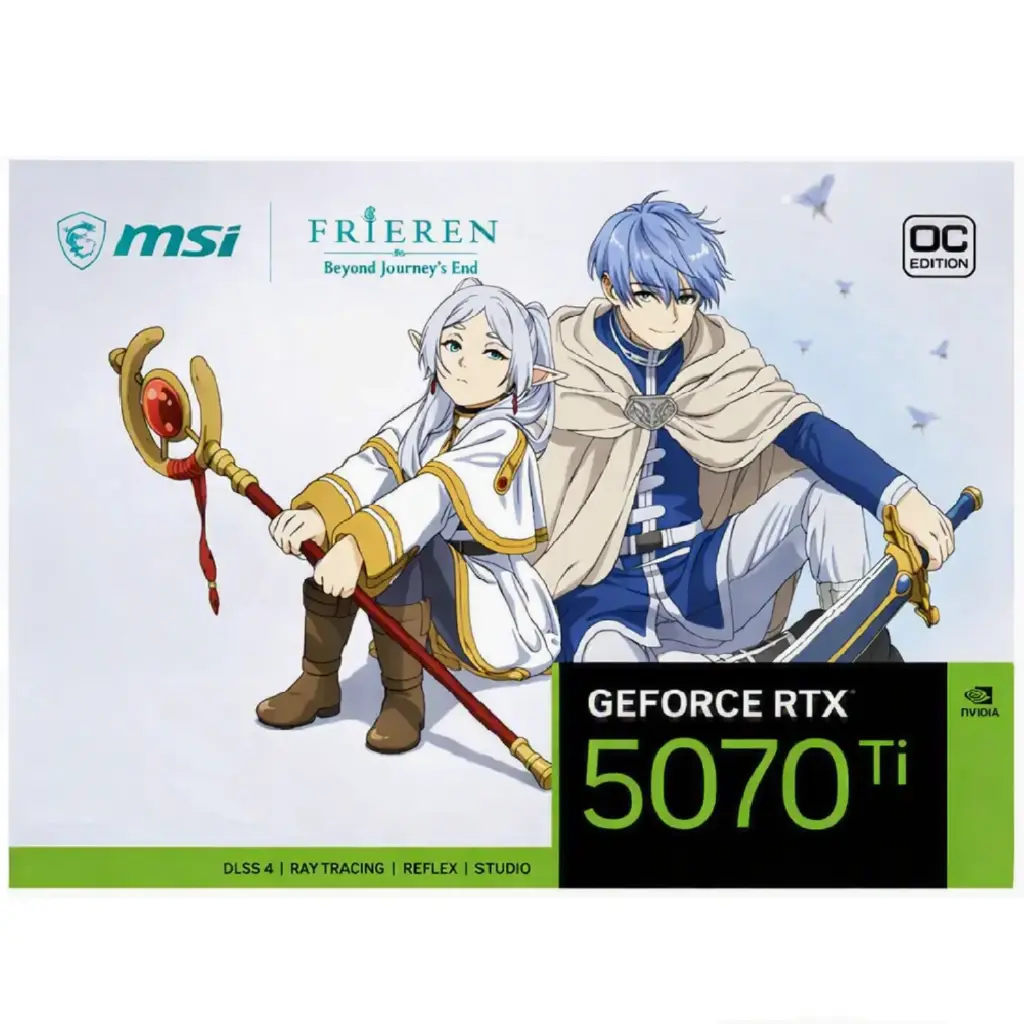 TARJETA DE VIDEO NVIDIA GEFORCE RTX5070TI 16GB OC GDDR7 MSI GAMING INC KIT TEC/MOU/MOUSEPAD FRIEREN EDITION RTX 5070 TI 16G FRIEREN EDITION OC 12M DE GARANTIA