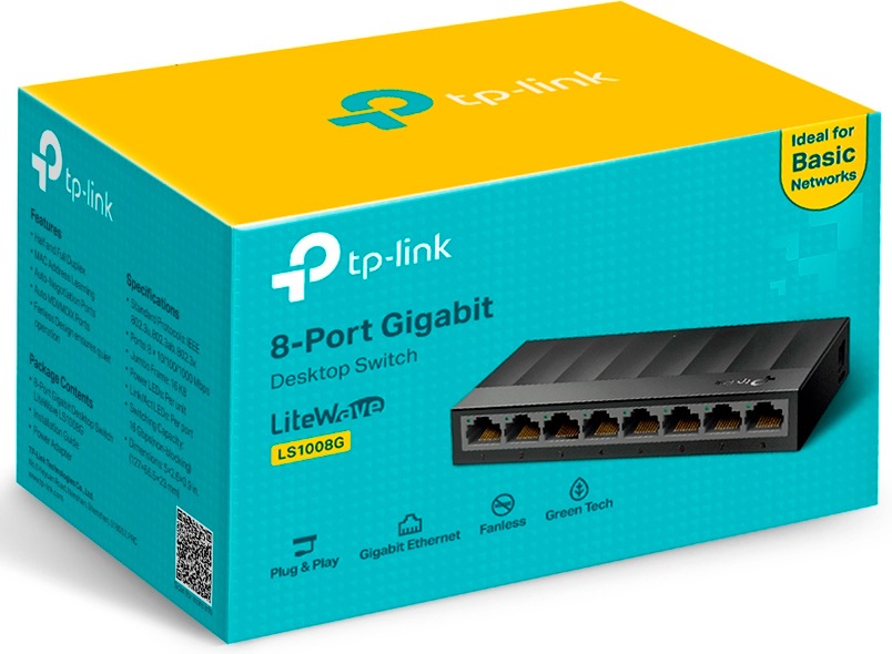 SWITCH TPLINK LS1008G 8PTS GIGABIT 10/100/1000MBPS LS1008G(UN) 12M DE GARANTIA 