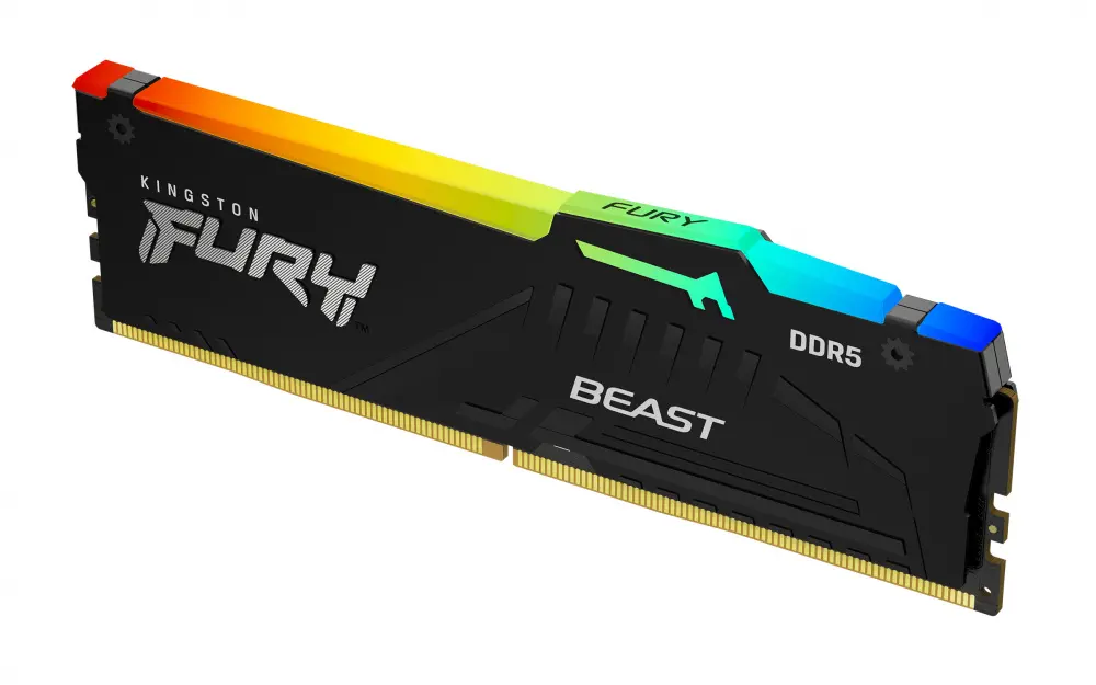 RAM KINGSTON FURY BEAST DDR5 32GB 5200 NEGRO RGB KF552C40BB2A-32 12M DE GARANTIA