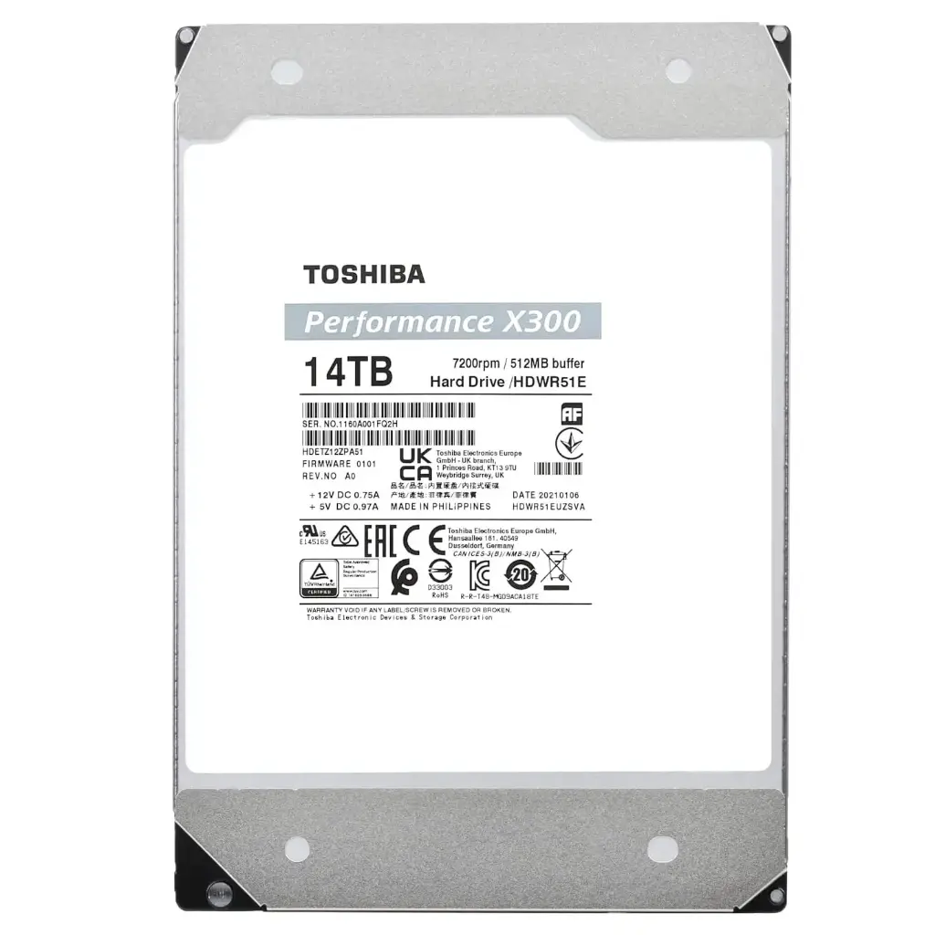DD INTERNO TOSHIBA 14TB X300 PERFORMANCE HDWR51EXZSTA 3.5 11M DE GARANTIA