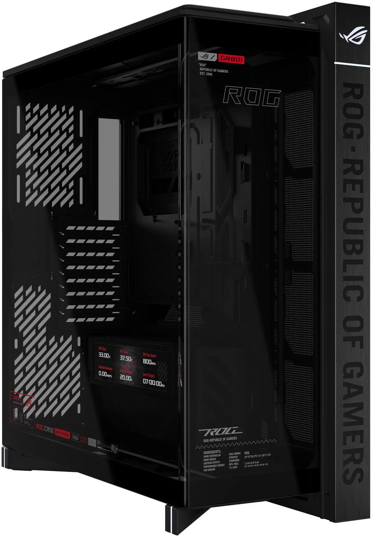 GABINETE ASUS ROG CRONOX GR801 E-ATX BLACK 90DC00T0-B08000 12M DE GARANTIA