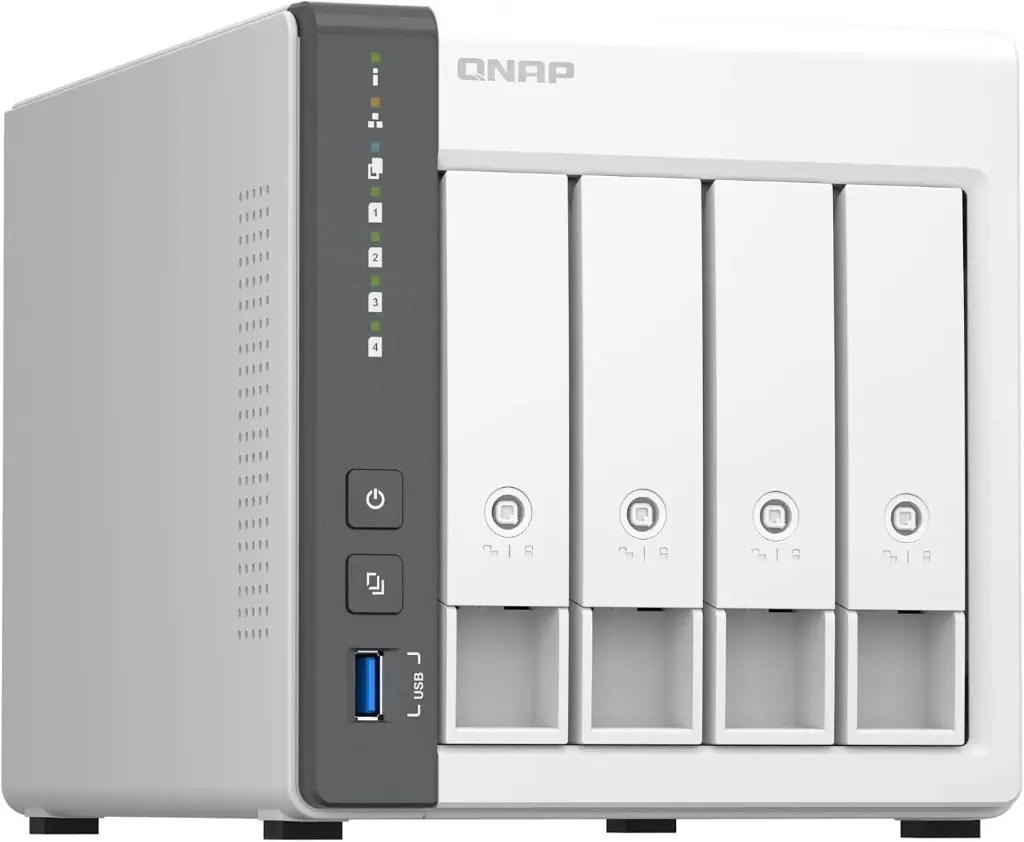 SERVIDOR QNAP TS-433-4G-U CORTEX -A55 2.0GHZ 4GB DDR4 4BAHIAS WHITE S/N DISCOS 12M DE GARANTIA