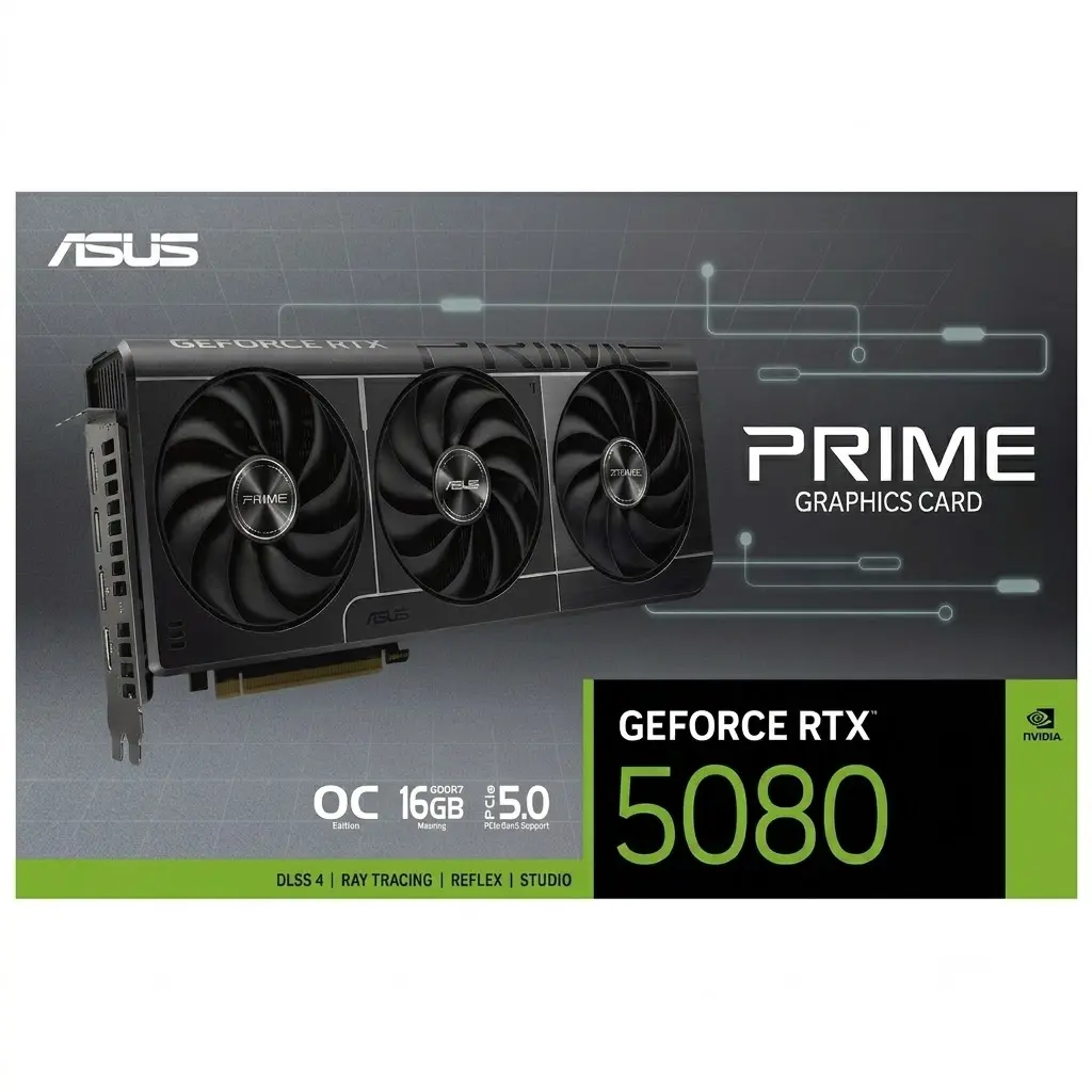 TARJETA DE VIDEO NVIDIA GEFORCE RTX5080 EVO 16GB OC GDDR7 ASUS PRIME NEGRA 90YV0LX4-MVAA00 12M DE GARANTIA