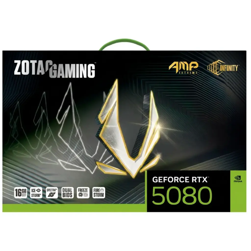 TARJETA DE VIDEO NVIDIA GEFORCE RTX5080 16GB GDDR7 ZOTAC GAMING AMP EXTREME INFINITY ZT-B50800B-10A 12M DE GARANTIA