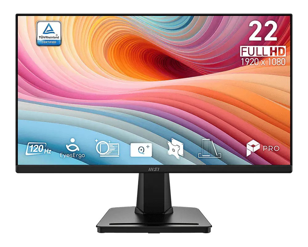 MONITOR 22 MSI PRO MP225 E12VL 1MS 120HZ FULL HD VA ANTI-GLARE ADAPTIVE SYNC 12M DE GARANTIA