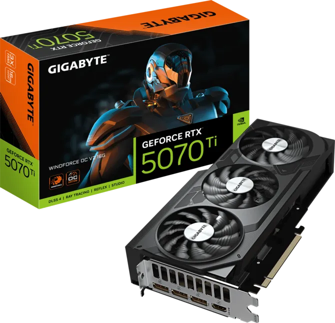 TARJETA DE VIDEO NVIDIA GEFOORCE RTX5070TI 16GB OC GDDR7 GIGABYTE WINDFORCE GV-N507TWF3OCV2-16GD 12M DE GARANTIA