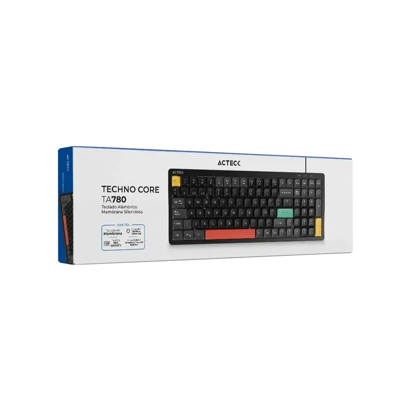 TECLADO ACTECK TECHNO CORE TA780 NEGRO USB RGB 98% AC-945882 12M DE GARANTIA
