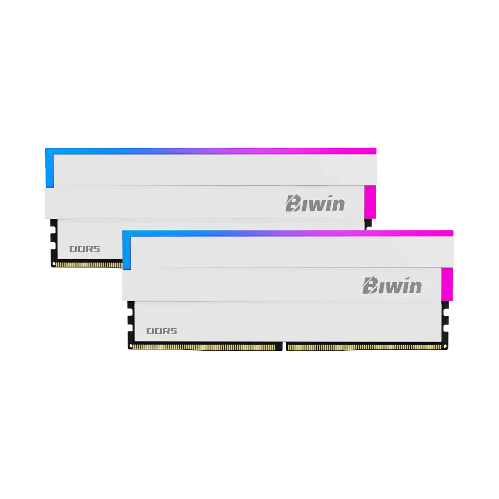 RAM BIWIN DW100 DDR5 64GB 2X32 6400 RGB BLANCO B5DW100646432FR2G-CW014 12M DE GARANTIA