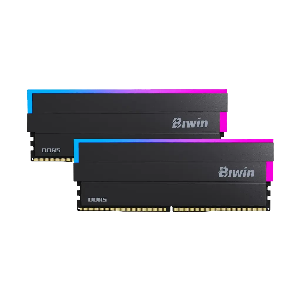 RAM BIWIN DW100 DDR5 64GB 2X32 6400 RGB NEGRO B5DW100646432FR2G-CB014 12M DE GARANTIA