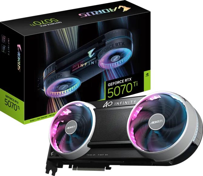 TARJETA DE VIDEO NVIDIA GEFORCE RTX5070TI 16GB GDDR7 GIGABYTE INFINITY GV-N507TAORUS IF-16GD 12M DE GARANTIA