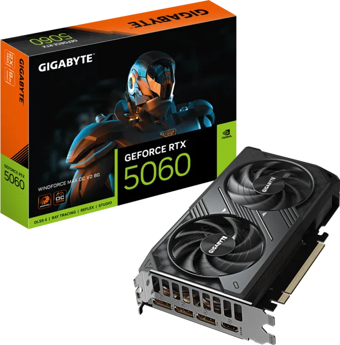 TARJETA DE VIDEO NVIDIA GEFORCE RTX5060 8GB OC GDDR7 GIGABYTE WINDFORCE MAX V2 GV-N5060WF2MAX OCV2-8GD 12M DE GARANTIA