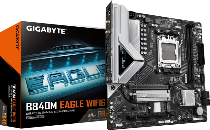 MOTHER AMD B840 GIGABYTE EAGLE WIFI6 AM5 2xDDR5 128GB M-ATX 12M DE GARANTIA