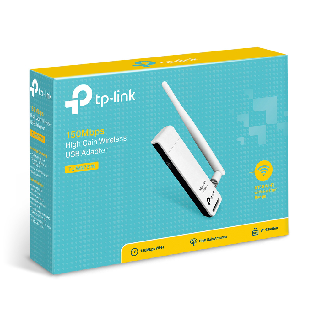 ADAPTADOR TPLINK TL-WN722N 150MBPS 2.4GHZ USB 1AÑO DE GARANTIA