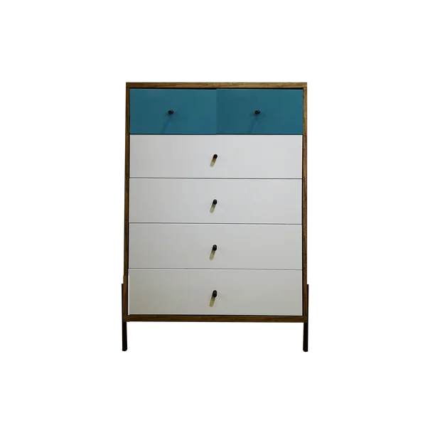 COMODA VERTICAL JOY SOFT/OFF WHITE/TURQUESA 1M DE GARANTIA