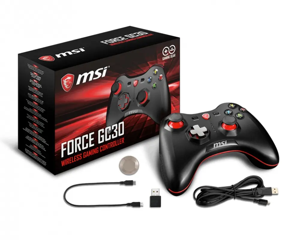 CONTROL MSI GAMING GC30 SOPORTE INALAMBRICO MOTOR DE VIBRACION PC/ANDROID FORCE GC30 V2 6M DE GARANTIA