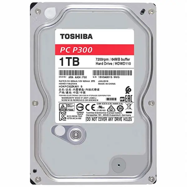 DD TOSHIBA NUEVO 1TB 3.5 P300 HDWD110UZSVA 11M DE GARANTIA