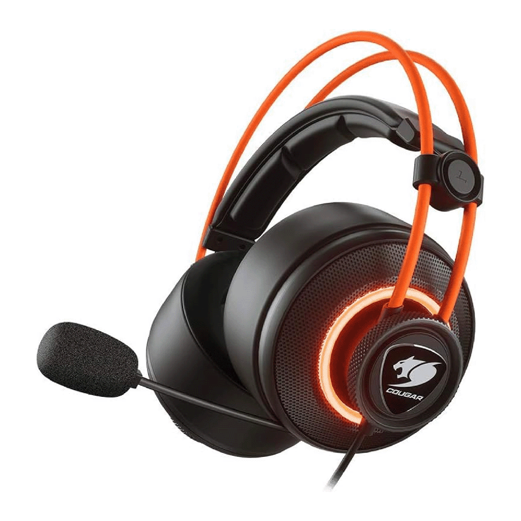 DIADEMA COUGAR GAMER INMERSA PRO PRIX NEGRO/NARANJA USB RGB 3H700U50C.0004 3M DE GARANTIA