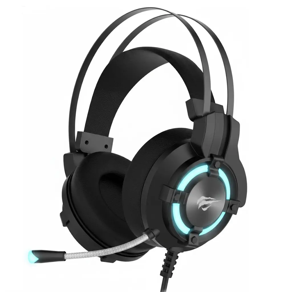 DIADEMA HAVIT GAMENOTE NEGRO 7.1 USB LED AZUL HV-H2212U 6M DE GARANTIA