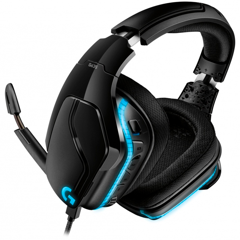 DIADEMA LOGITECH G635 GAMER 7.1CH NEGRO USB 3.5MM RGB 20HZ-20KHZ/93DB MIC UNIDIRECCIONAL PLEGABLE 981-000748 PC/CONSOLAS/MAC/MOVILES 11M DE GARANTIA