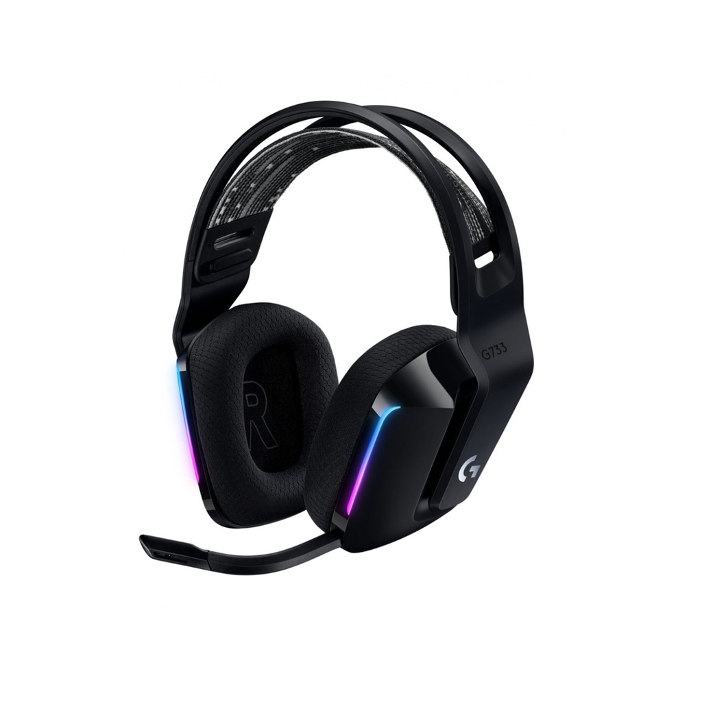 DIADEMA LOGITECH G733 GAMER LIGHTSPEED 2.0CH NEGRO INALAMBRICA USBC RGB 20HZ-20KHZ/87.5DB MIC CARDIOIDE UNIDIRECCIONAL 981-000863 PC/MAC/PS4 11M DE GARANTIA