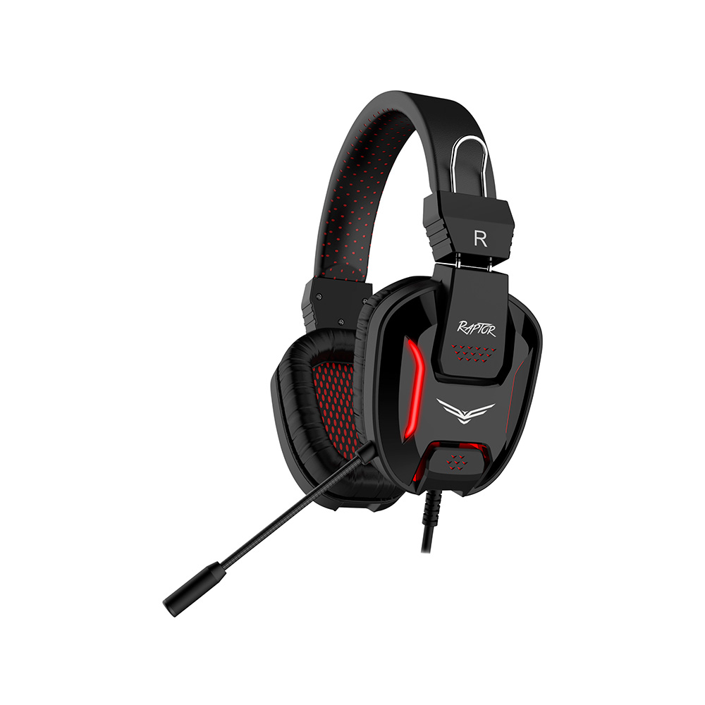 DIADEMA NACEB RAPTOR GAMER NEGRO 2X3.5MM LED ROJO NA-0312 1M DE GARANTIA