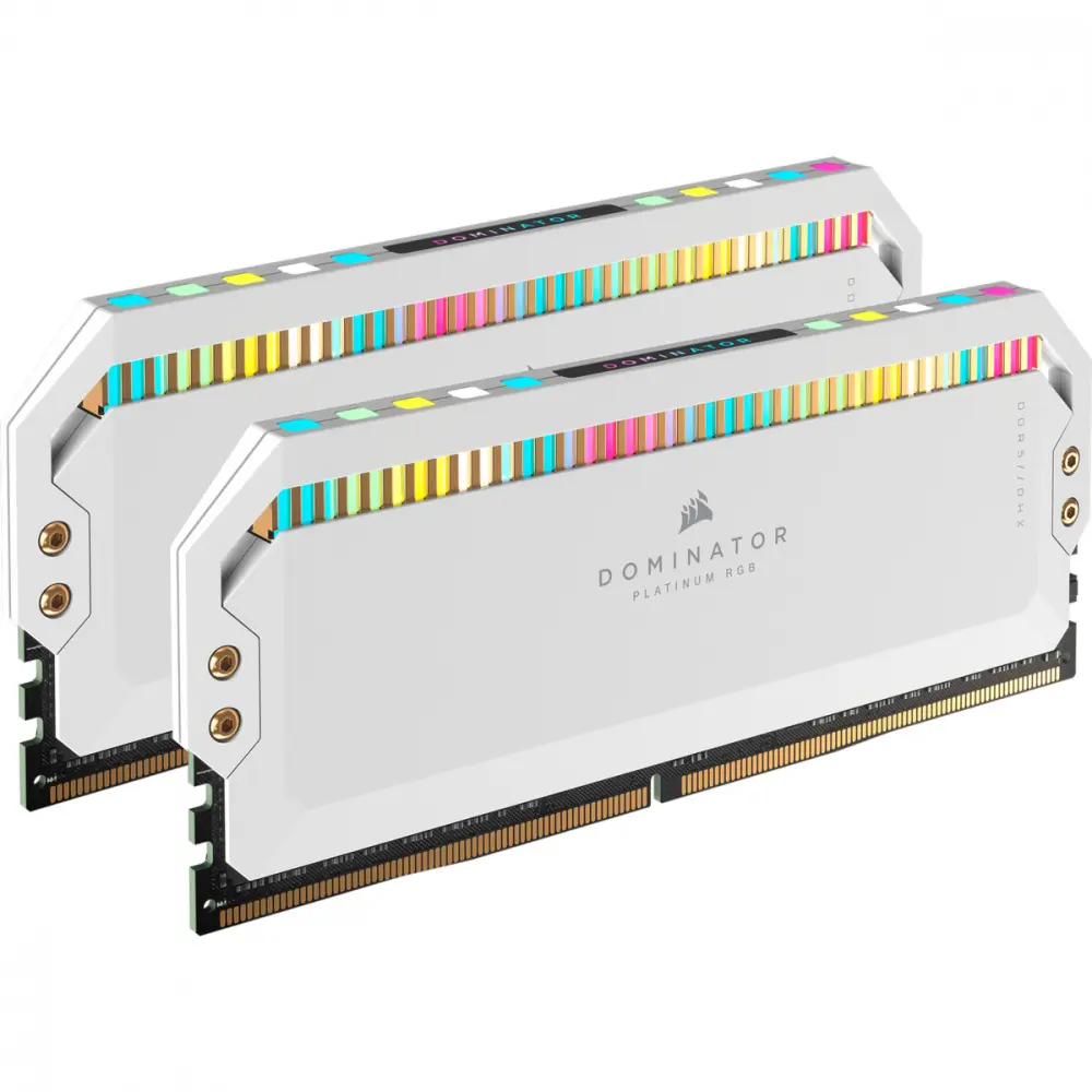 RAM CORSAIR DOMINATOR PLATINUM 64GB 2X32 DDR5 5200 BLANCO RGB CMT64GX5M2B5200C40W 12M DE GARANTIA