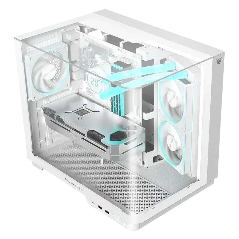 GABINETE BALAM RUSH TANK EXPERT CURVE 6800 BLANCO ATX 3VENT ARGB CRISTAL S/FUENTE BR-941587 12M DE GARANTIA