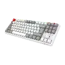 TECLADO BALAM RUSH LEVEL PRO GK990 BLANCO-GRIS 2.4 MHZ BT  SWITCH ROJO 80% RGB BR-940375 12M DE GARANTIA